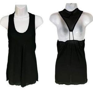 Haute Apparel USA Black Scoopneck Detached Open Back Tank Top Womens Size M